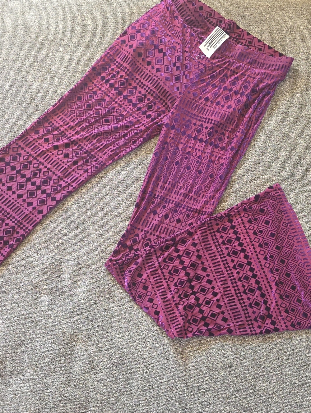 Free Peiple Magenta Purple Geometric Printed Women's Lounge Pants
